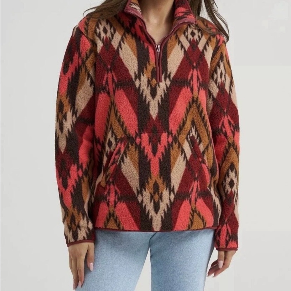 Wrangler Women's Sherpa 1/4 zip fleece top